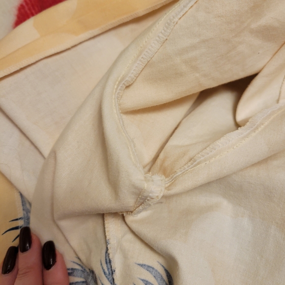 Vintage 90s Hawaiian Aloha Shirt Kolekole Peach Orange Navy Blue Palm Trees - Picture 15 of 16